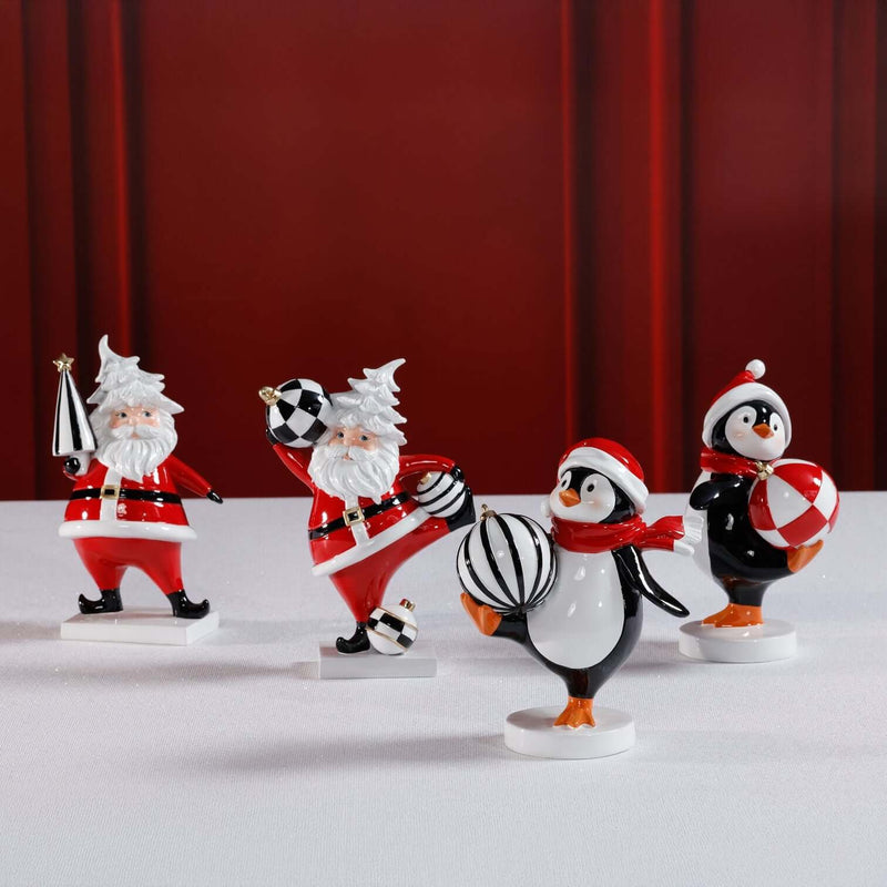 The Festive Four - 4 Assorted Pieces - Santa & Penguin - Christmas Decor by Carlyle Avenue