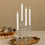 Marais Blown Glass Candle Holder - Clear - Candle Holders by Carlyle Avenue