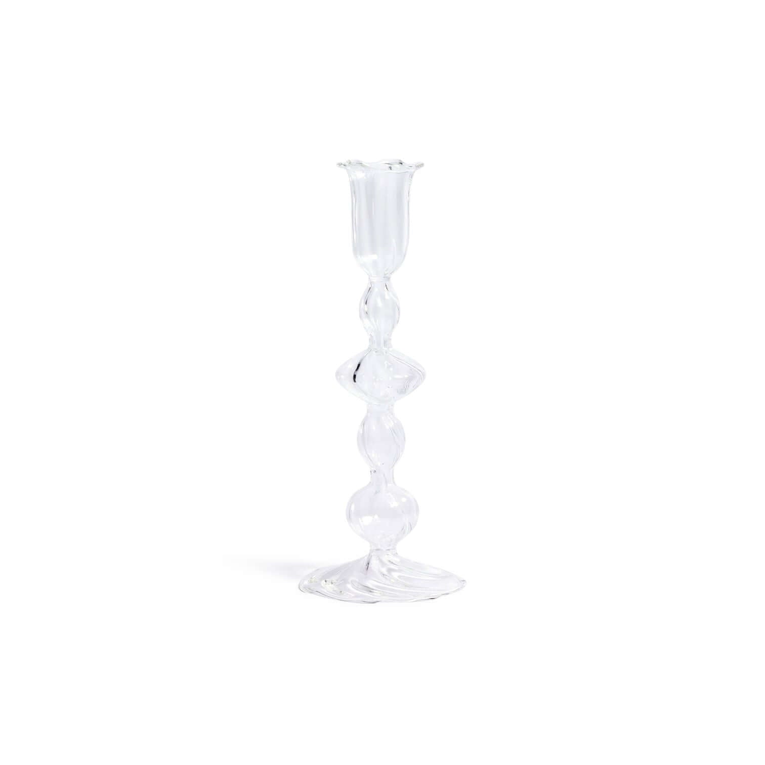 Marais Blown Glass Candle Holder - Clear - Candle Holders by Carlyle Avenue