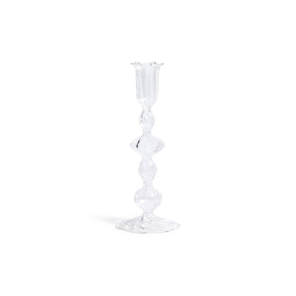Marais Blown Glass Candle Holder - Clear - CARLYLE AVENUE