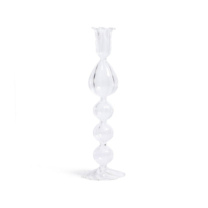 Marais Blown Glass Candle Holder - Clear - CARLYLE AVENUE