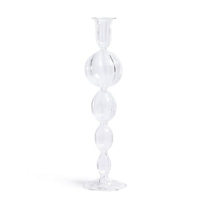 Marais Blown Glass Candle Holder - Clear - CARLYLE AVENUE