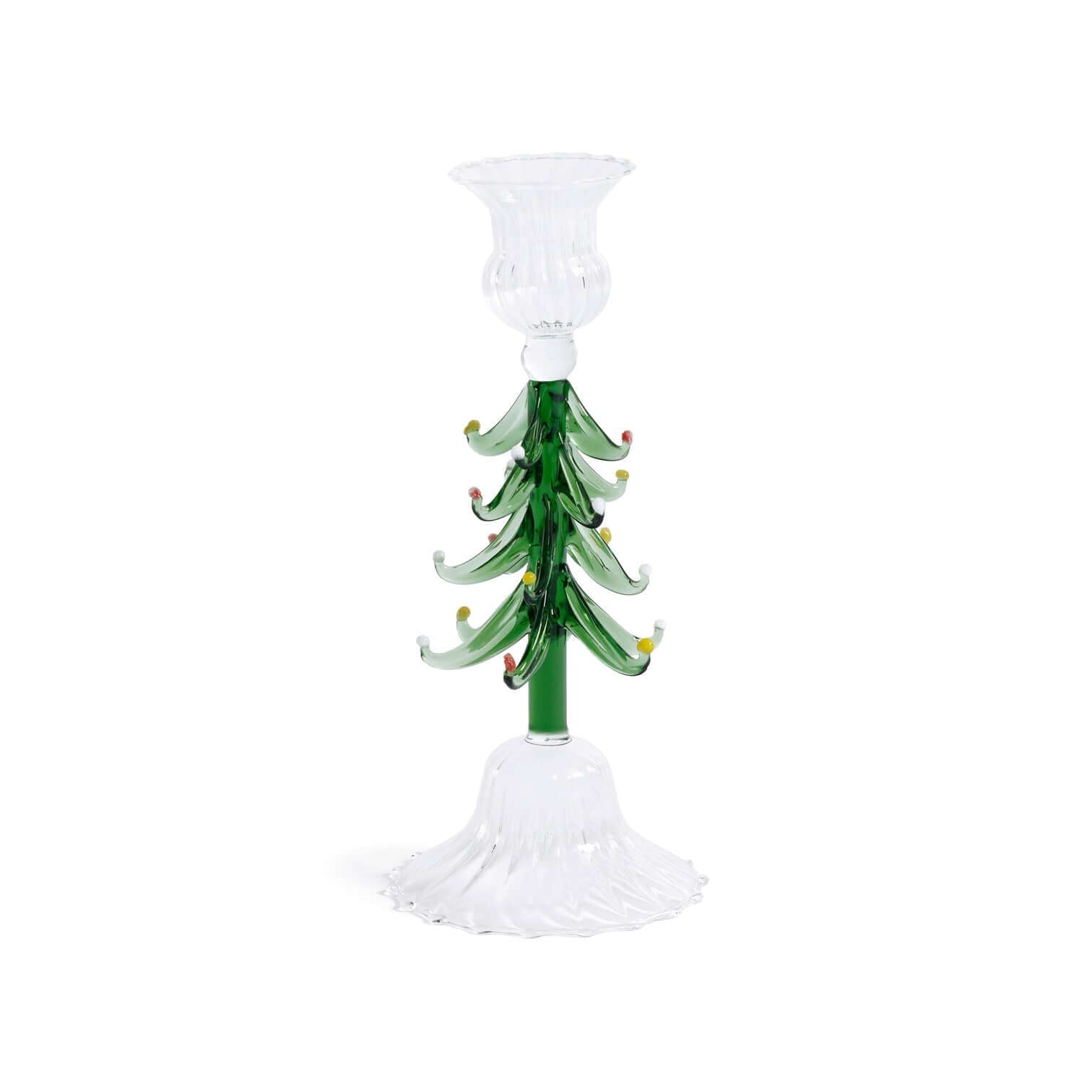 Holiday Icon Candle Holder - Clear & Green - Set of 4 - Candle Holders by Carlyle Avenue