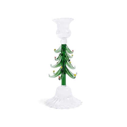 Holiday Icon Candle Holder - Clear & Green - Candle Holders by Carlyle Avenue