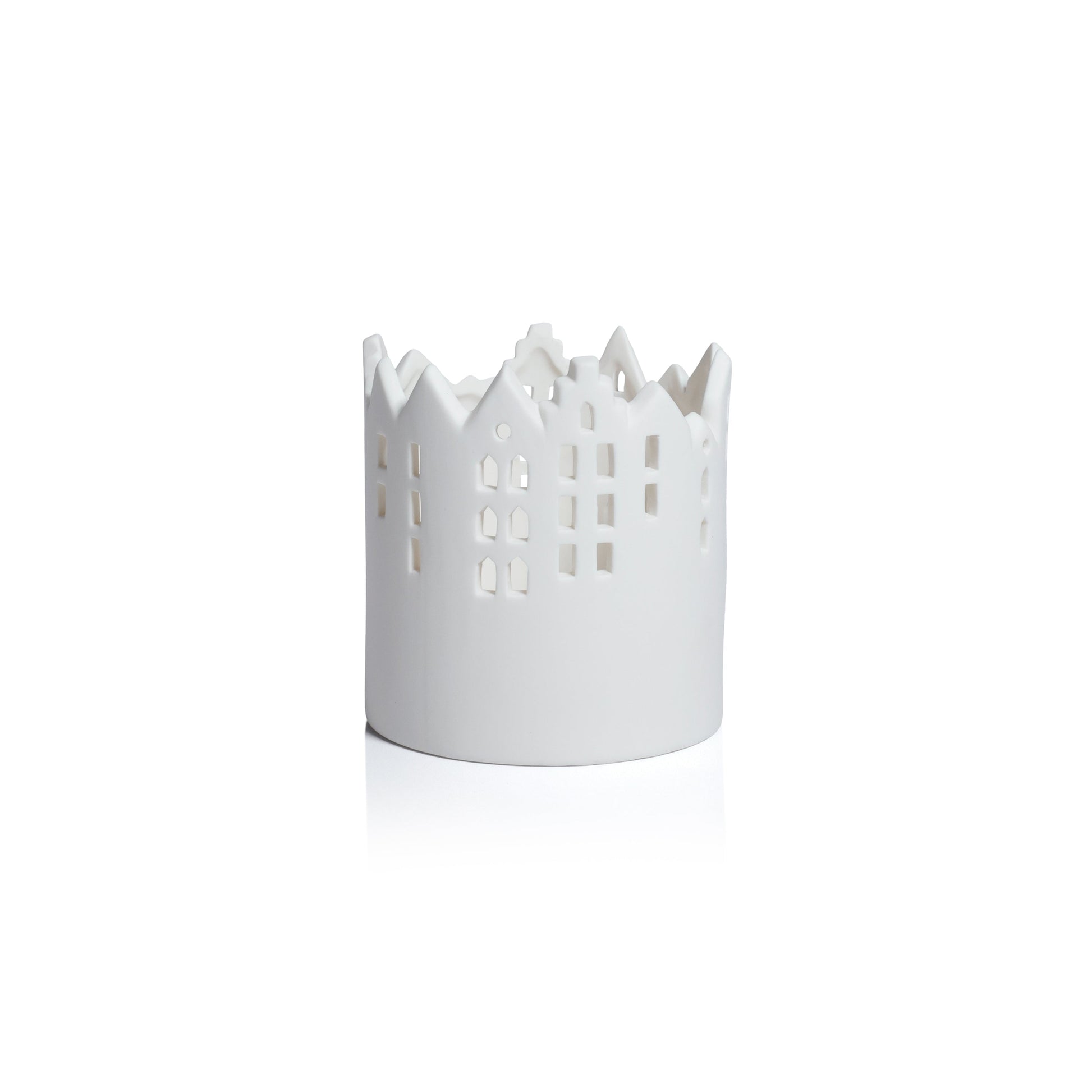 White decorative crown on a white background