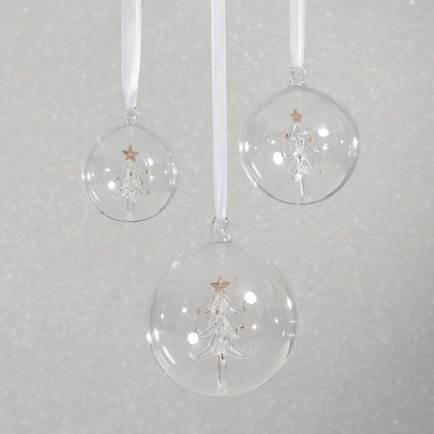 Clear Glass Ball Ornament with Tree Inside - Ornaments by Carlyle Avenue