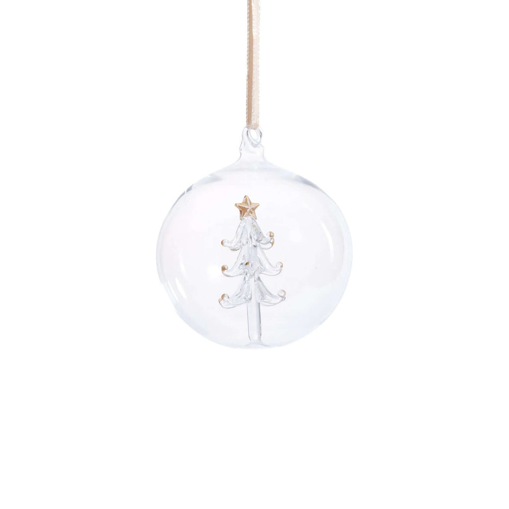 Clear Glass Ball Ornament with Tree Inside - Ornaments by Carlyle Avenue