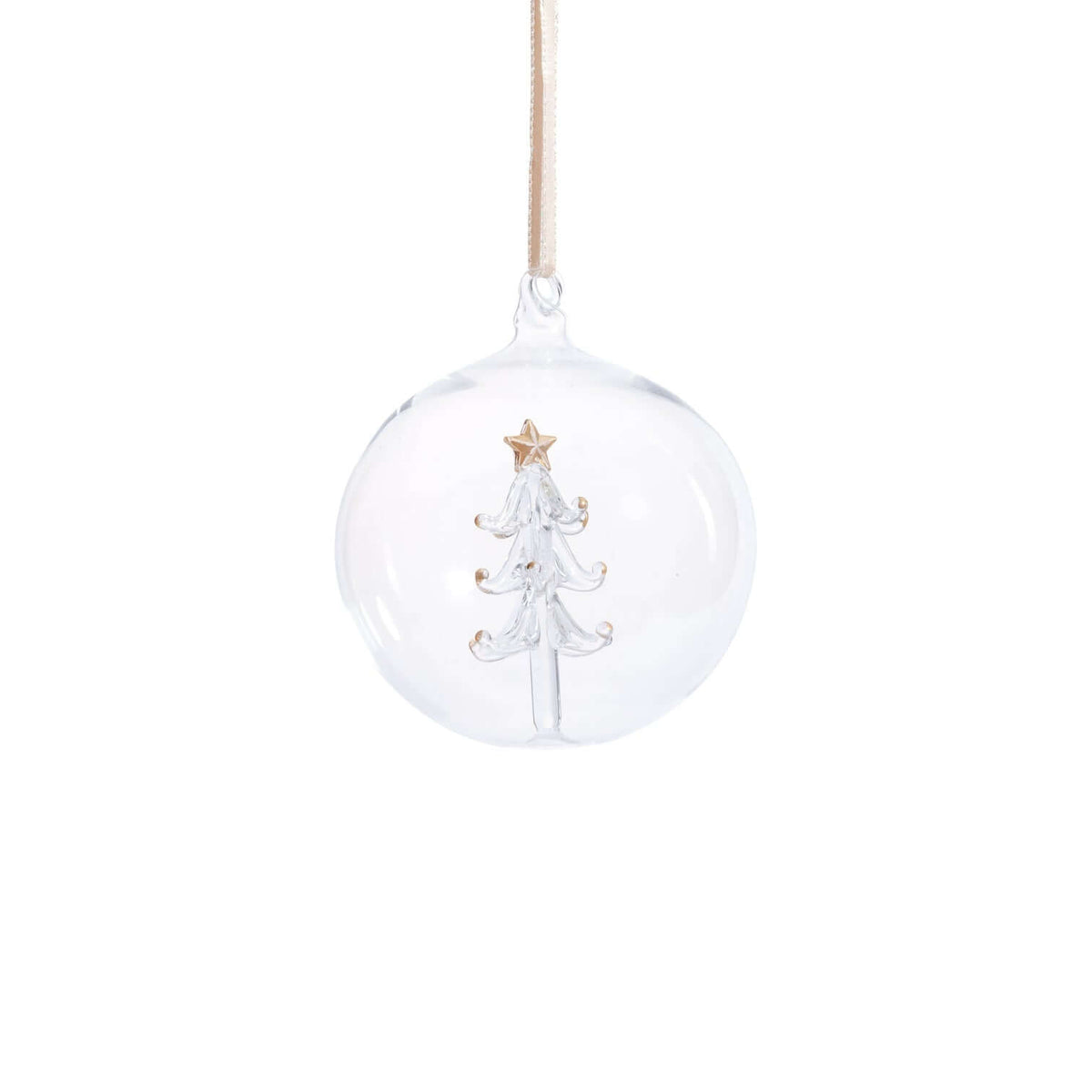 Clear Glass Ball Ornament with Tree Inside - Ornaments by Carlyle Avenue