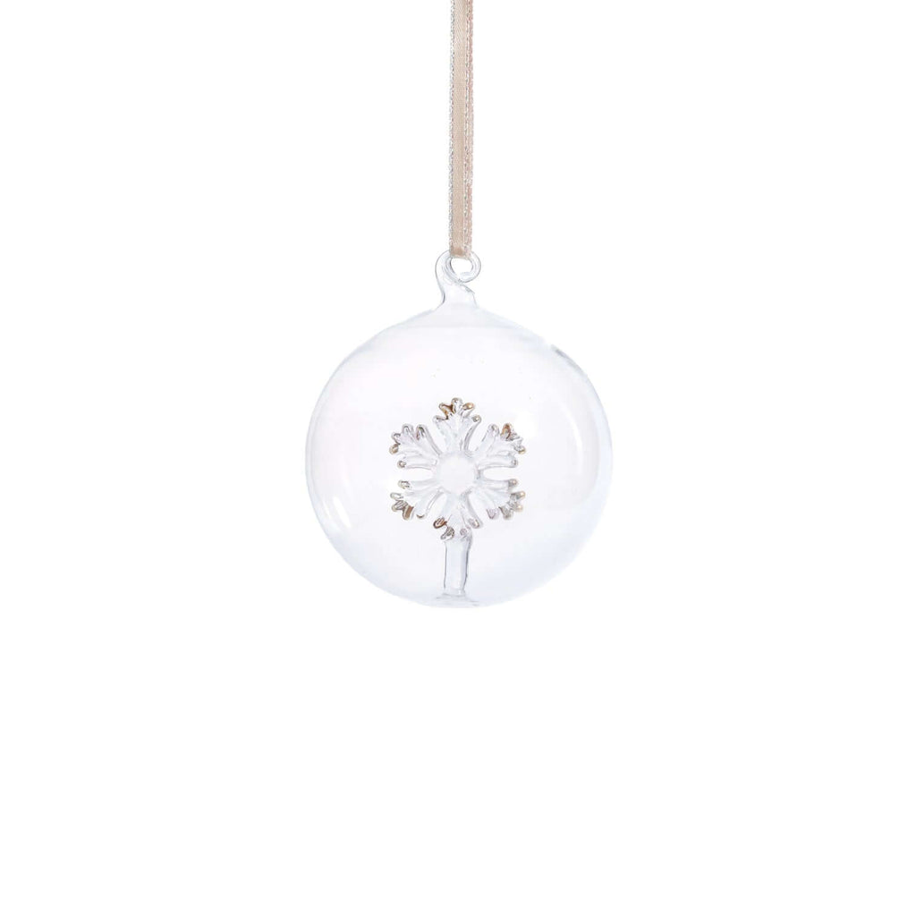 Clear Glass Snowflake Ornament