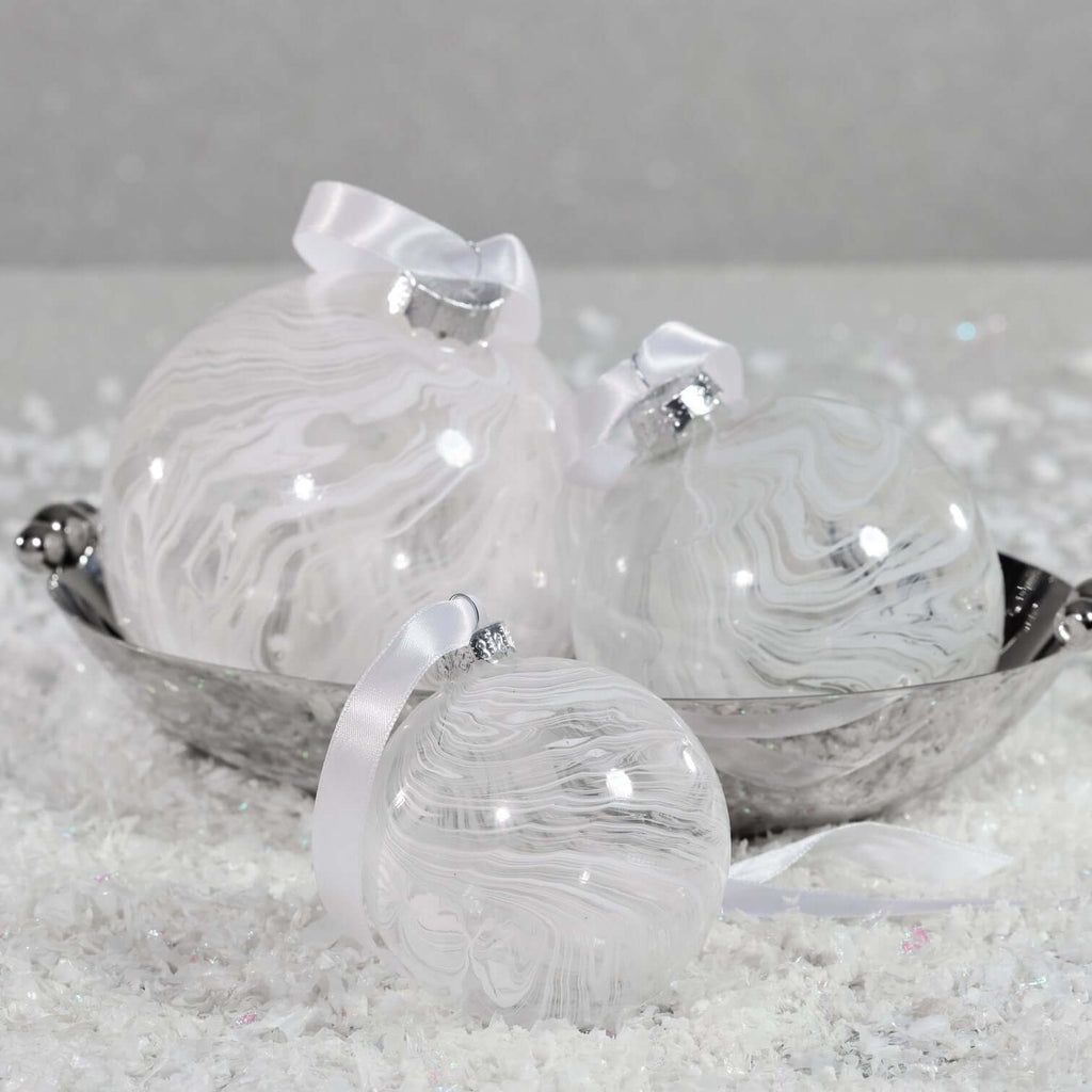 Watercolor Glass Ball Ornament - White - Ornaments by Carlyle Avenue