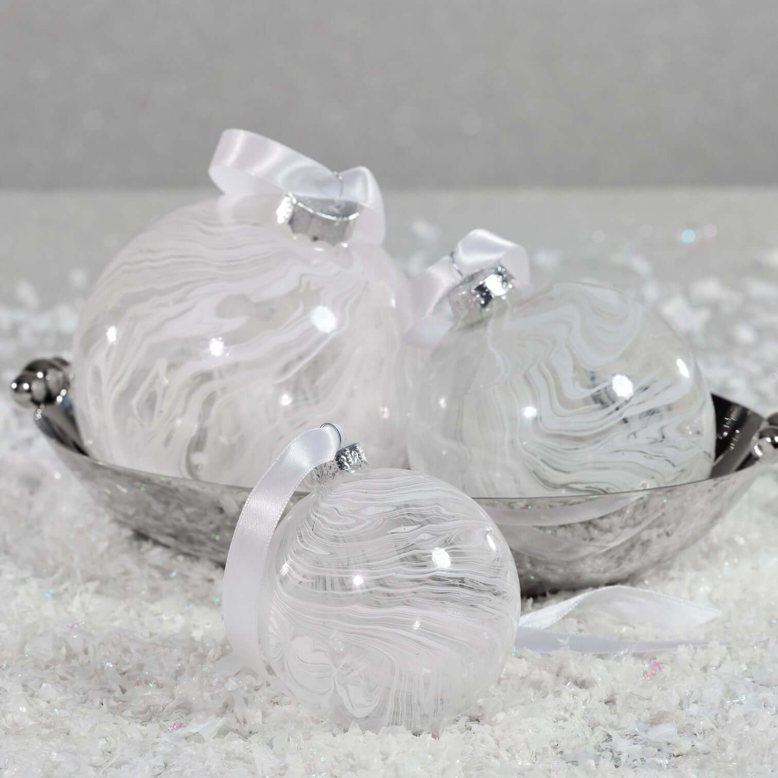 Watercolor Glass Ball Ornament - White - Ornaments by Carlyle Avenue