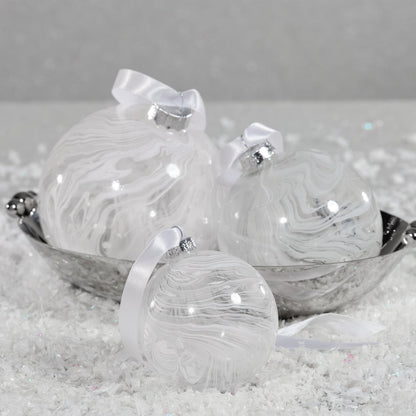 Watercolor Glass Ball Ornament - White - Ornaments by Carlyle Avenue