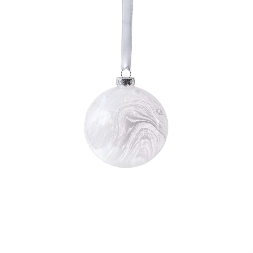 Watercolor Glass Ball Ornament - White - Ornaments by Carlyle Avenue