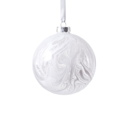 Watercolor Glass Ball Ornament - White - Ornaments by Carlyle Avenue