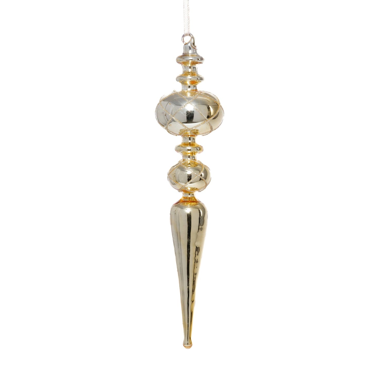 Metallic Gold Finial Ornament - Set of 4