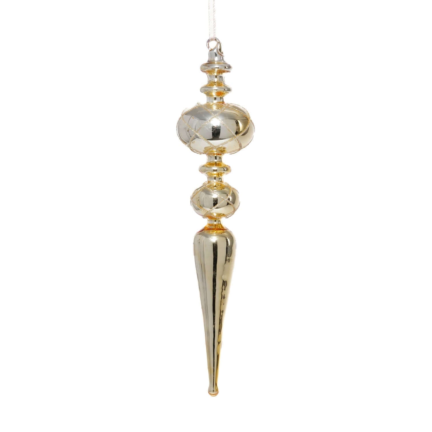 Metallic Gold Finial Ornament - Set of 4