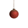 Metallic Glass Ball Ornament - Matte Red