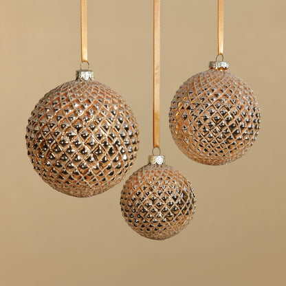 Metallic Glass Ball Ornament - Shiny Gold