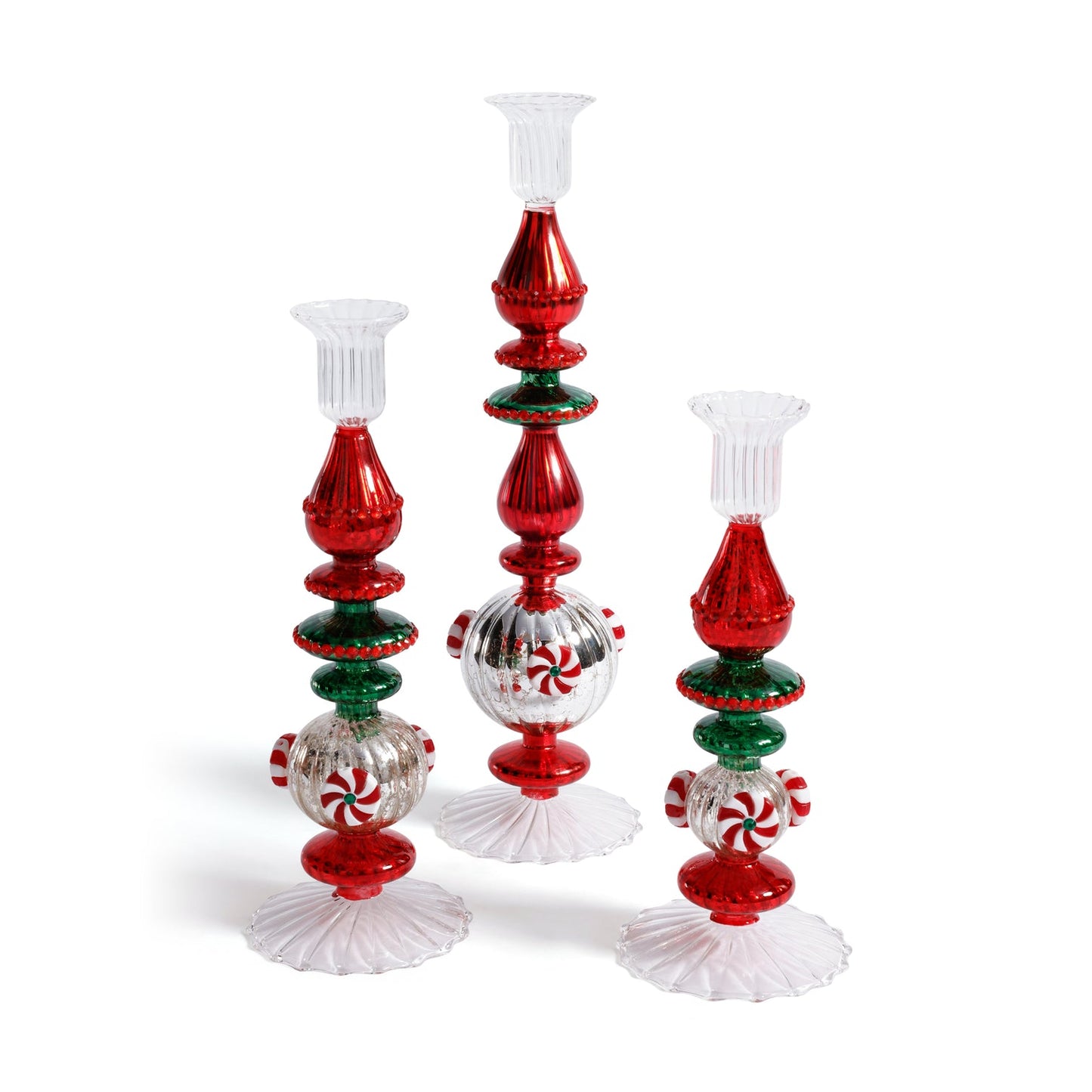 Holiday Mercury Taper Candle Holder