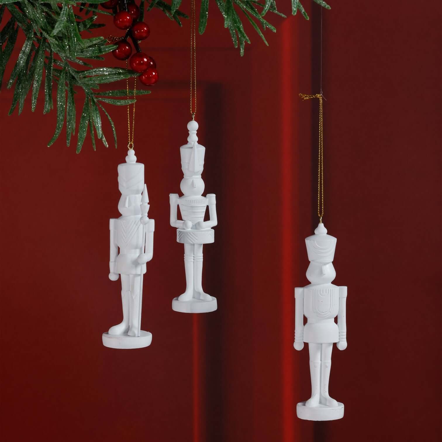 Set of 6 Assorted Soldier Ornament - White - Christmas Ornaments by Carlyle Avenue