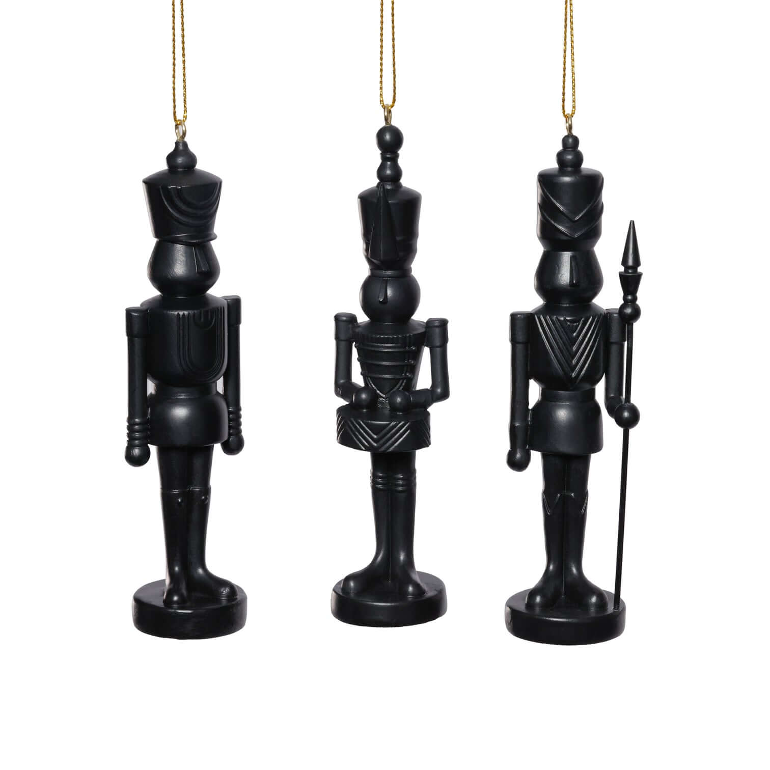 Set of 6 Assorted Soldier Ornament - Black