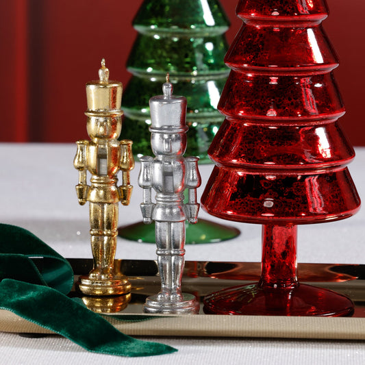 Set of 2 Assorted Soldier Ornament - Silver & Gold