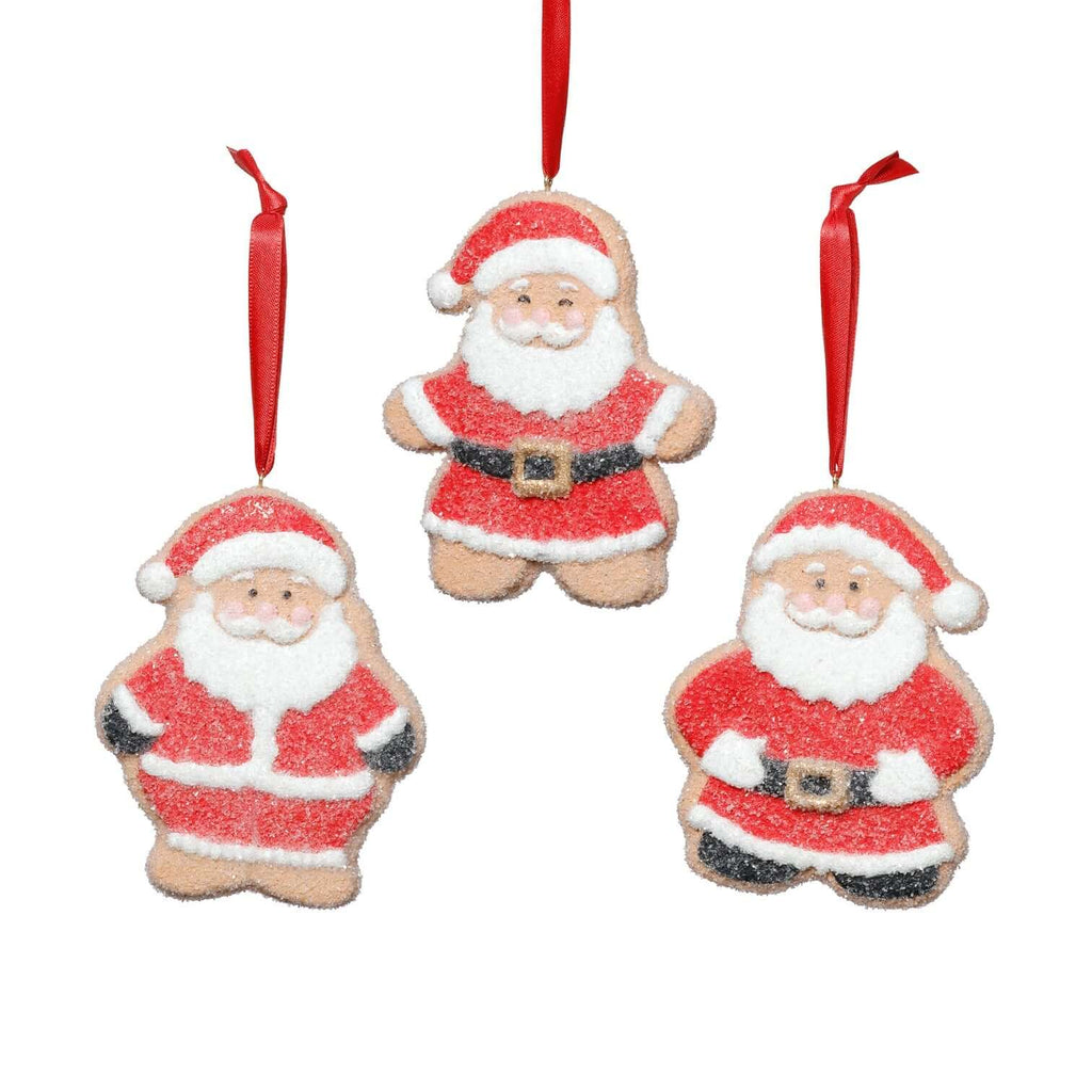 Cookie Santa Ornaments - Set of 6 Assorted