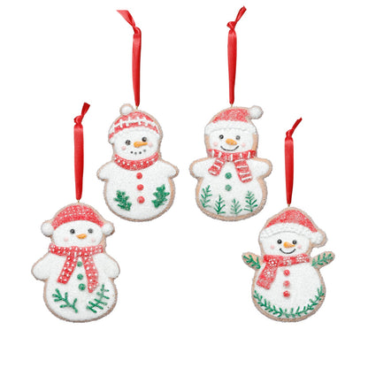 Cookie Snowman Ornaments - Set of 4 Assorted - CARLYLE AVENUE