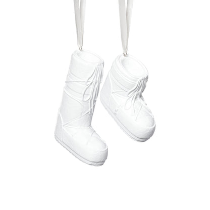 Après Ski Boots - White - Set of 6 Assorted - Christmas Ornaments by Carlyle Avenue