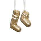 Gold Après Ski Boots, Set of 6 Assorted ornaments perfect for holiday decorating and festive displays.