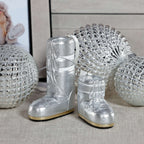 Après Ski Boots, Set of 6 Assorted in silver, showcasing holiday charm and festive spirit for Christmas decorating.