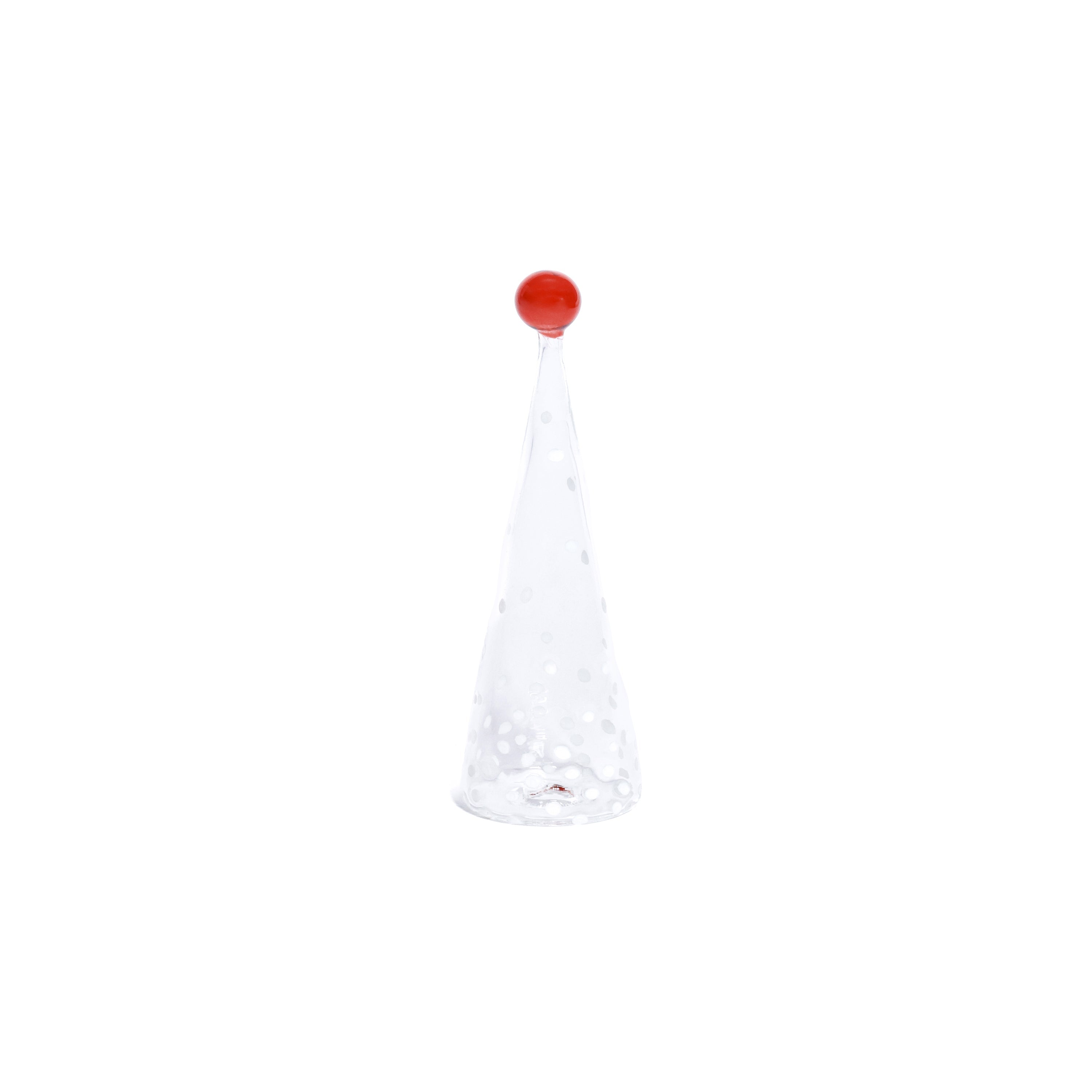 Glass Tree - White Dot Design - Holiday Decor by Carlyle Avenue