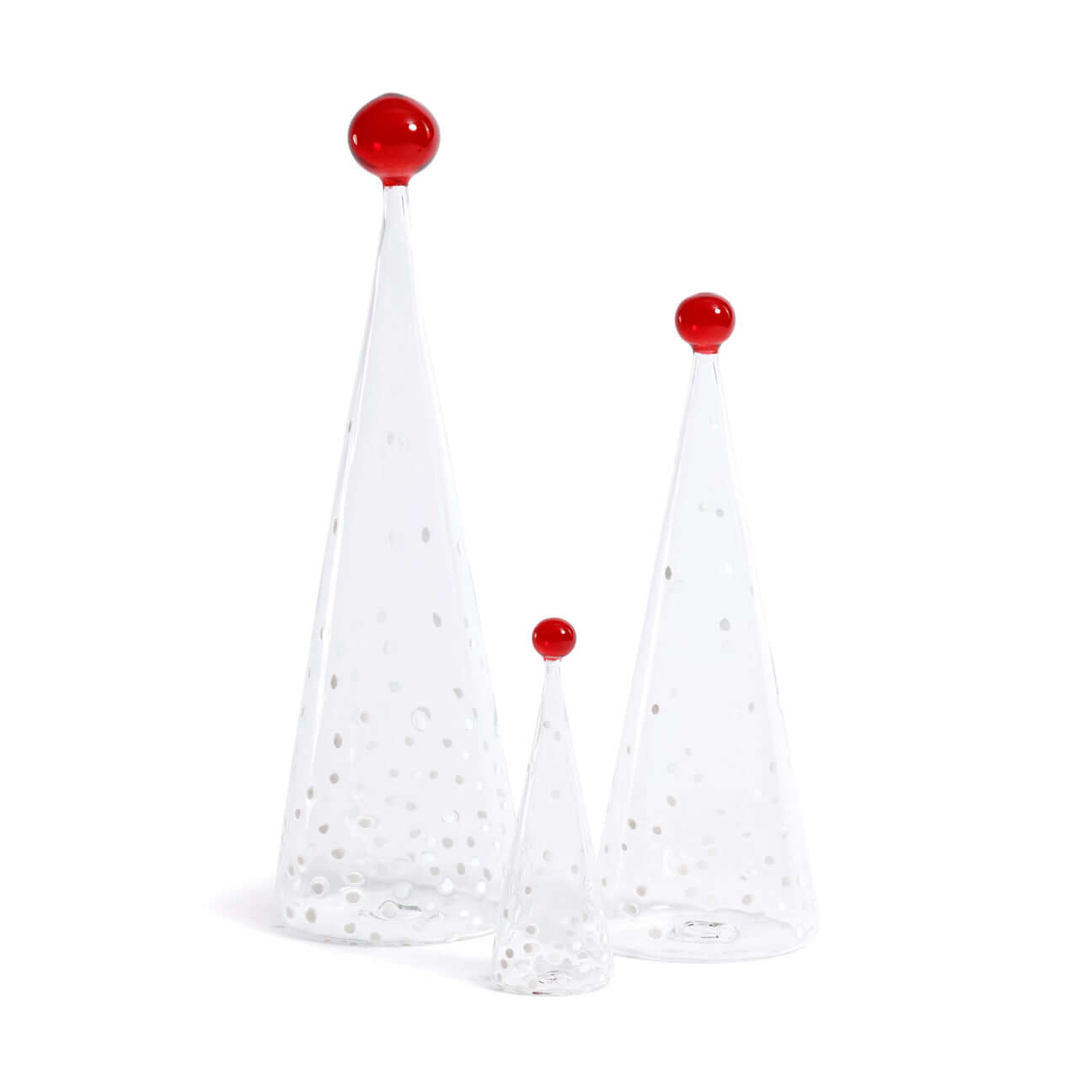 Glass Tree - White Dot Design - Holiday Decor by Carlyle Avenue