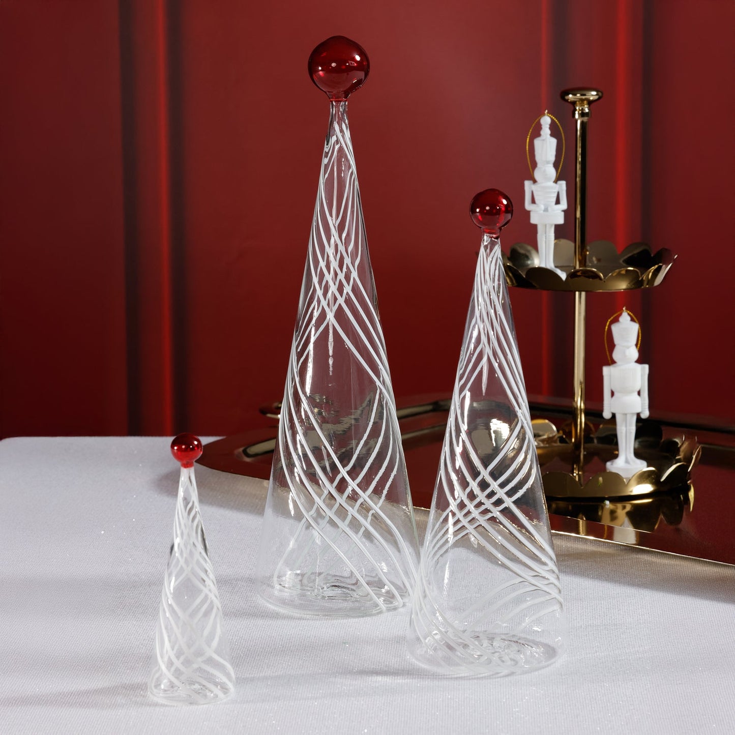 Glass Tree - White Swirl Design