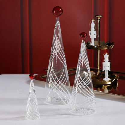 Glass Tree - White Swirl Design