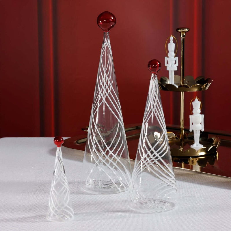Glass Tree - White Swirl Design
