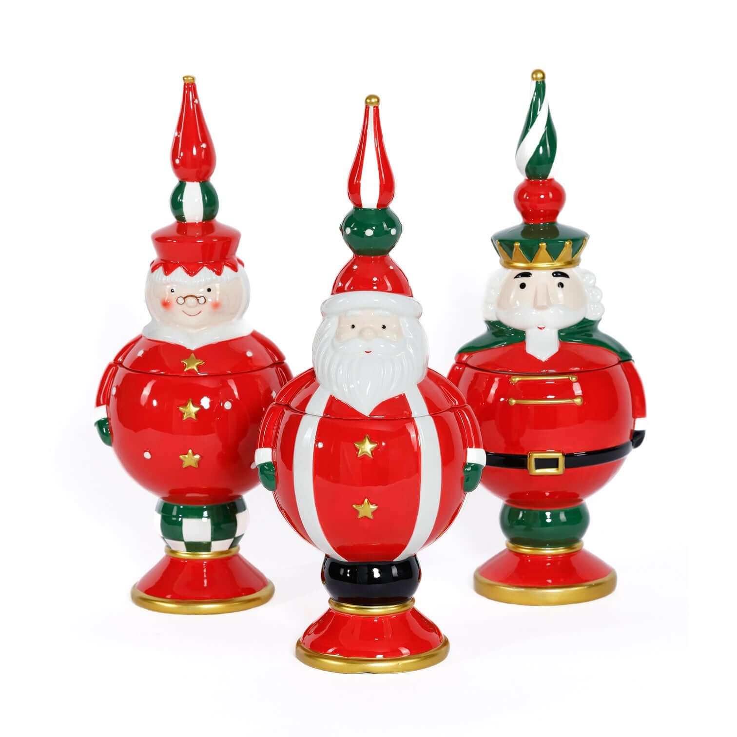 Ceramic Hand Painted Cookie Jar - Set of 3 Assorted