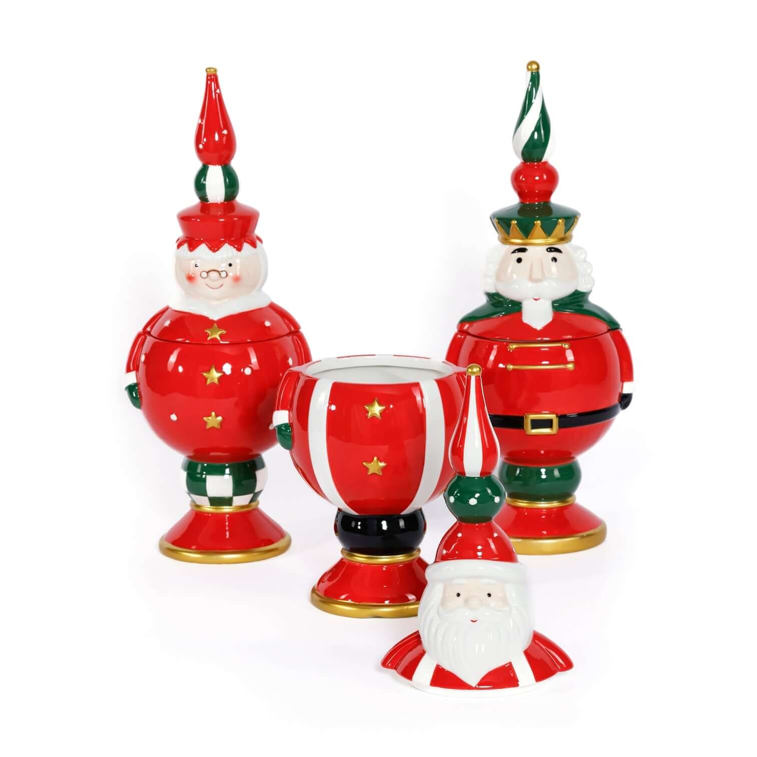 Ceramic Hand Painted Cookie Jar - Set of 3 Assorted