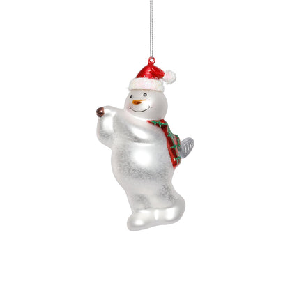 Glass Snowman Playing Golf Ornament - Set of 6