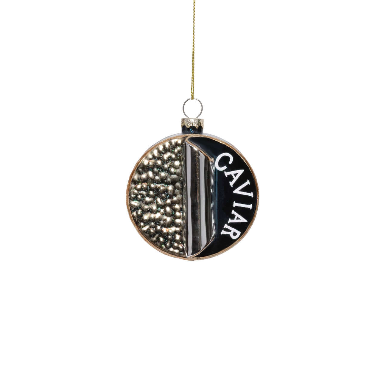 Glass Caviar Box Ornament - Set of 6