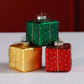 Glass Gift Box Ornament - Set of 6 Assorted - CARLYLE AVENUE