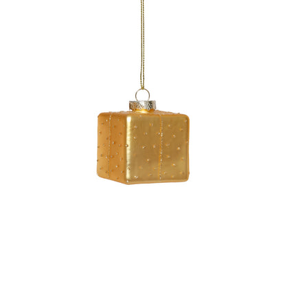 Glass Gift Box Ornament - Set of 6 Assorted - CARLYLE AVENUE