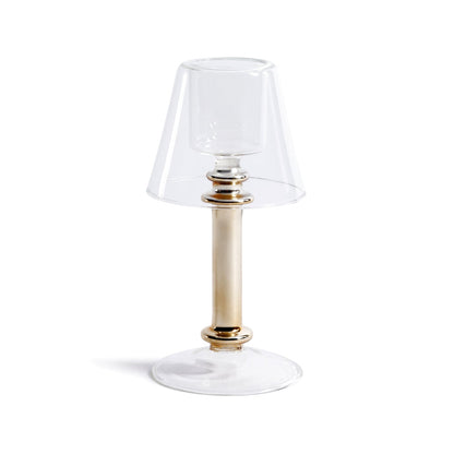 Isola Glass Tealight Lamp - Clear and Gold - Tealight Holders by Carlyle Avenue