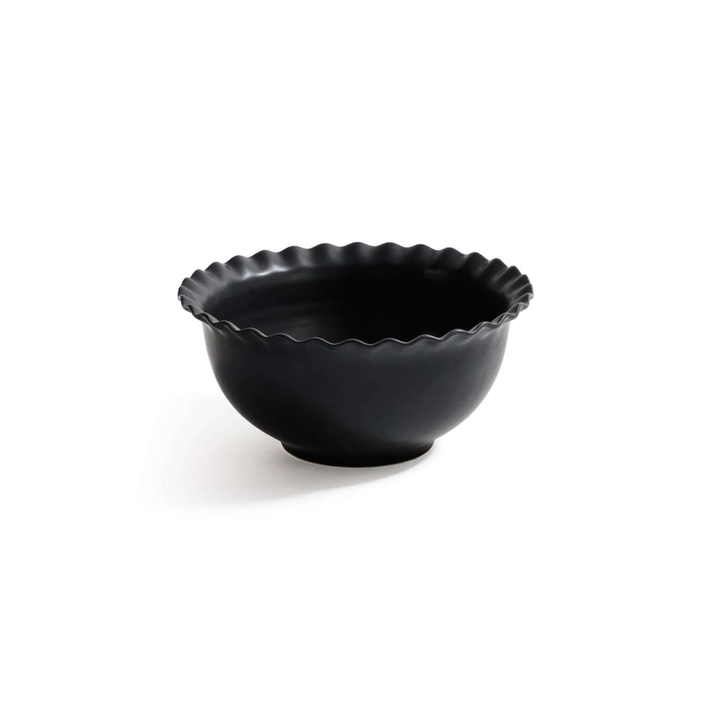 Montecito Ruffled Rim Bowl - Black