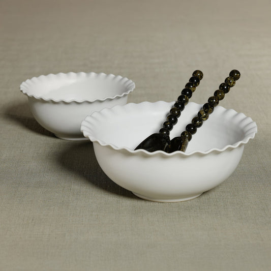 Montecito Ruffled Rim Bowl - White