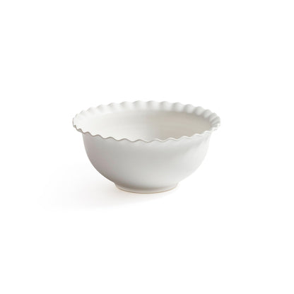 Montecito Ruffled Rim Bowl - White