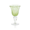 Antibes Wine Glass, Set of 4 in green seeded glass with a clear twisted stem and flat foot, showcasing elegance.