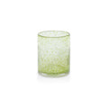 Antibes Glass Tumbler, Set of 4 in light green, mouth-blown seeded glass with bubble-like texture, perfect for drinks.