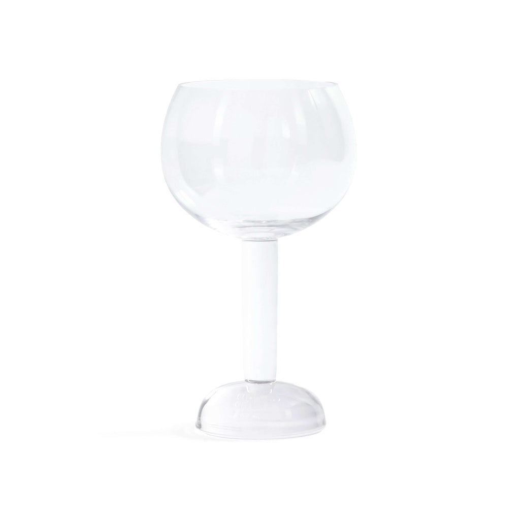 Madrid Glassware Collection elegant glass with a solid sphere base and slender transparent stem.