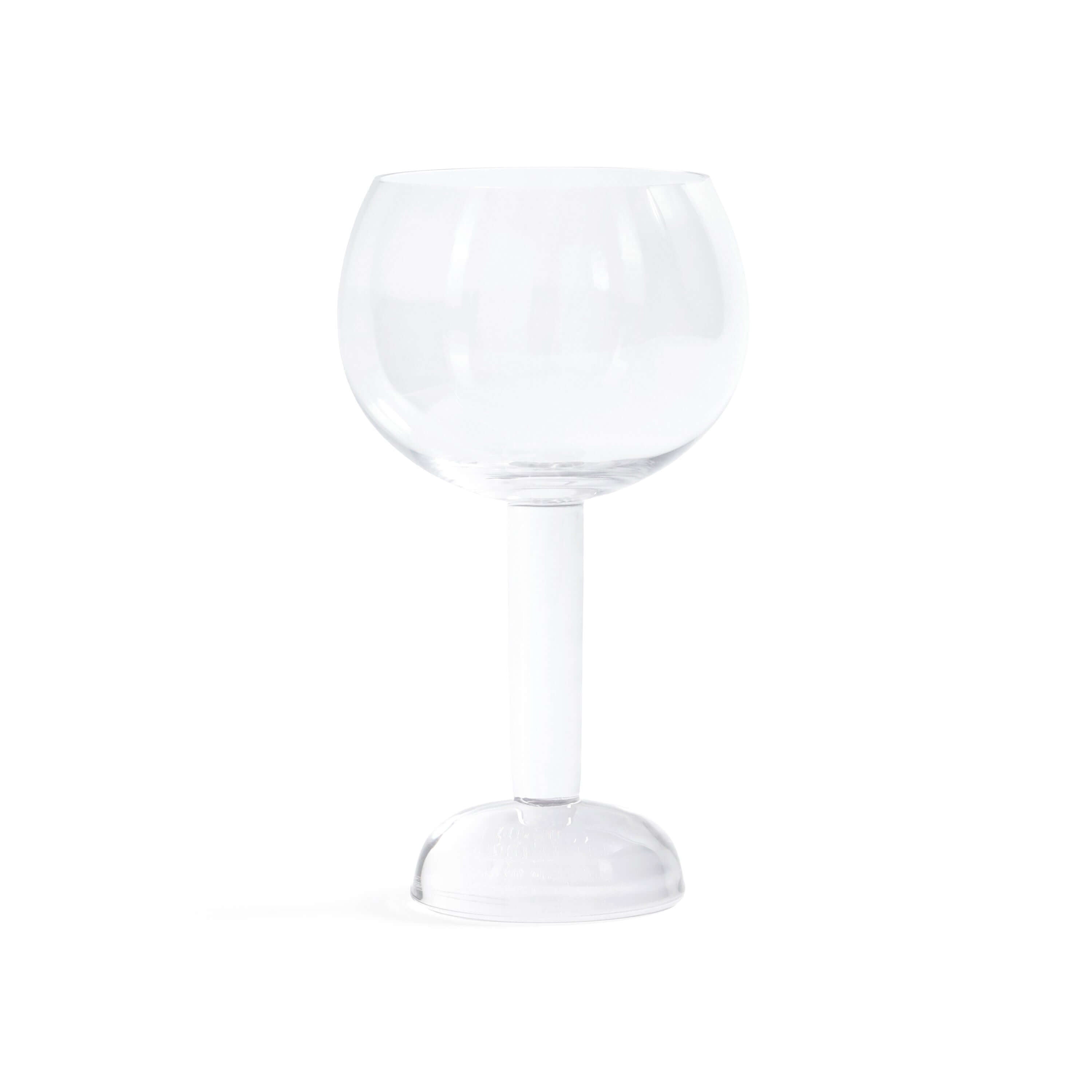 Madrid Glassware Collection elegant glass with a solid sphere base and slender transparent stem.